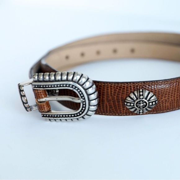 Brighton vintage leather belt boho gipsy festival bohemian brown embellished 90s - Picture 2 of 5